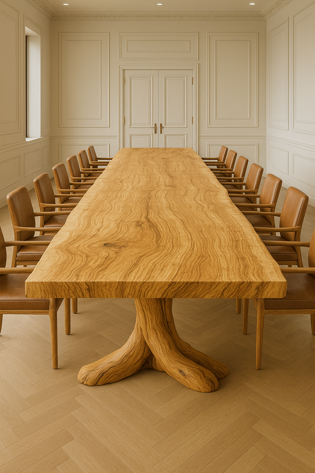 Konferenztisch mit passenden Stühlen – Preis auf Anfrage