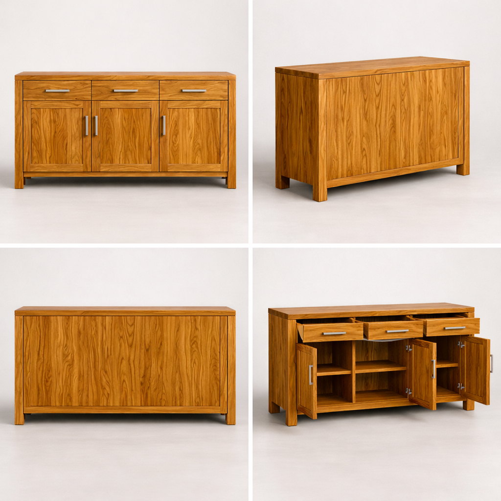Sideboard aus massivem Olivenholz – Zeitloses Design und natürliche Eleganz